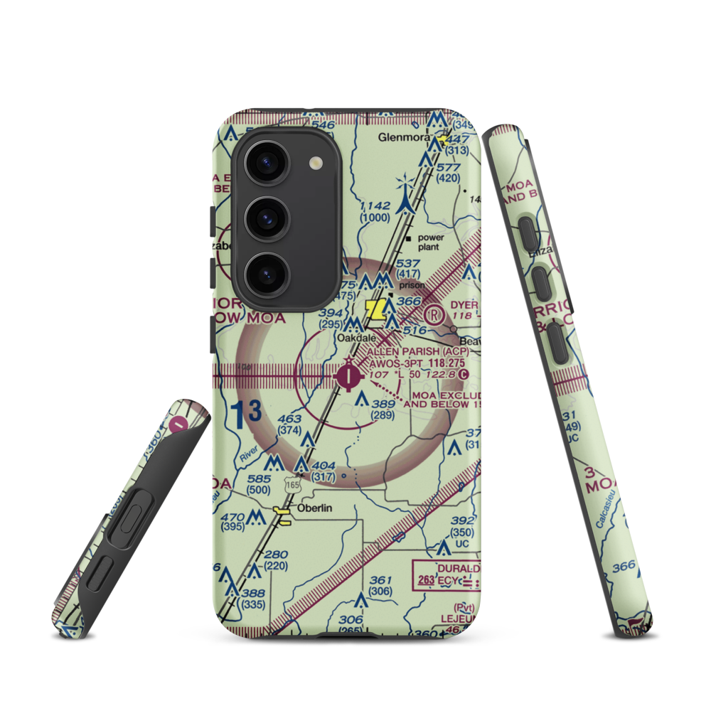 Allen Parish Airport (ACP) VFR Sectional Samsung Phone Case Samsung Galaxy S23 model shown