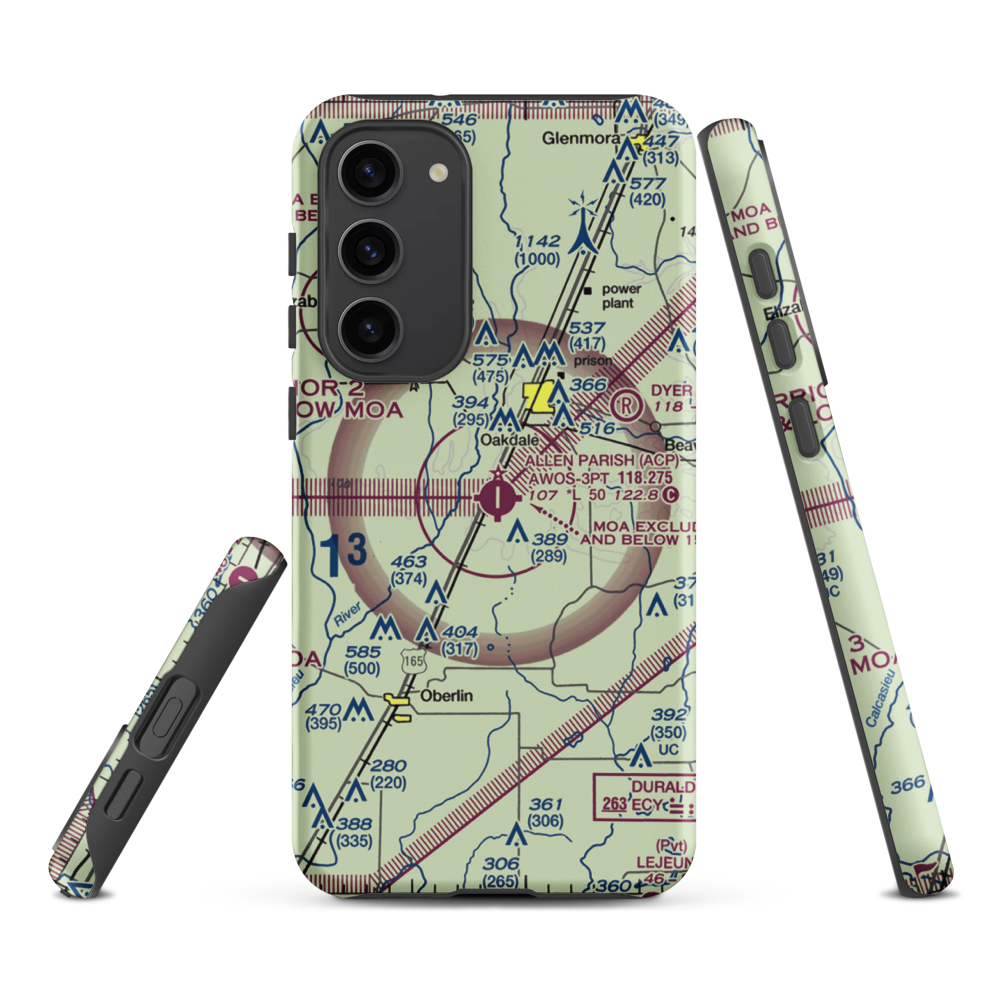 Allen Parish Airport (ACP) VFR Sectional Samsung Phone Case Samsung Galaxy S23 Plus model shown