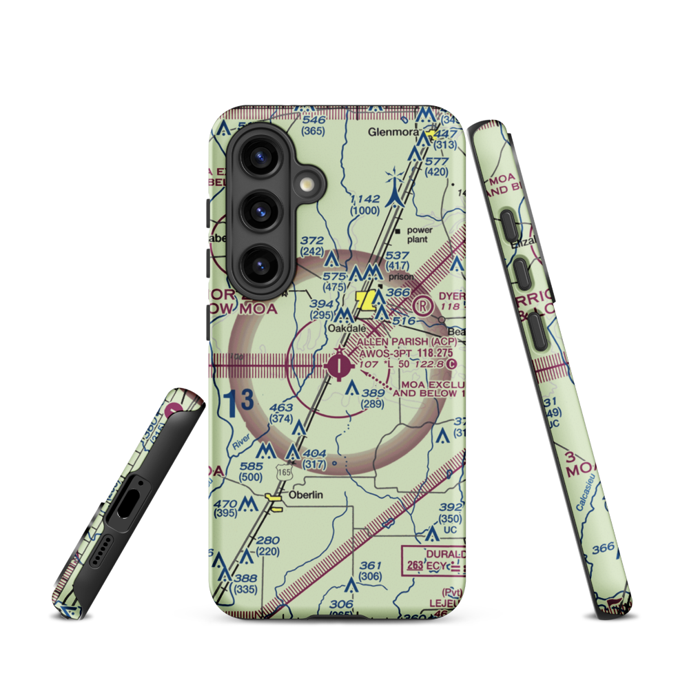 Allen Parish Airport (ACP) VFR Sectional Samsung Phone Case Samsung Galaxy S24 model shown