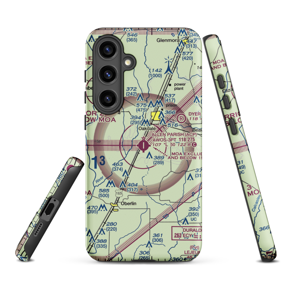 Allen Parish Airport (ACP) VFR Sectional Samsung Phone Case Samsung Galaxy S24 Plus model shown