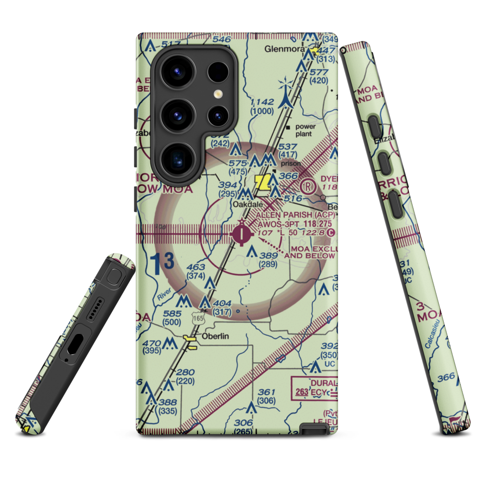 Allen Parish Airport (ACP) VFR Sectional Samsung Phone Case Samsung Galaxy S24 Ultra model shown