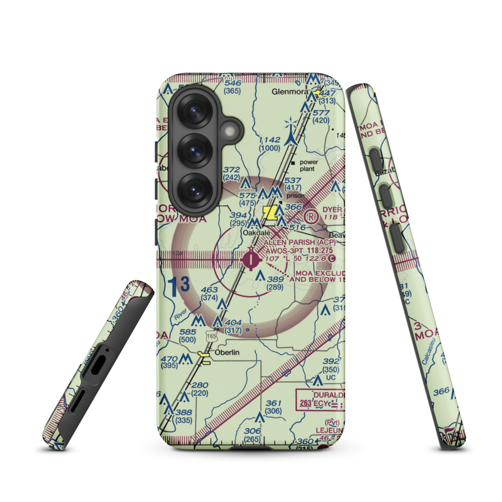 Allen Parish Airport (ACP) VFR Sectional Samsung Phone Case Samsung Galaxy S25 model shown