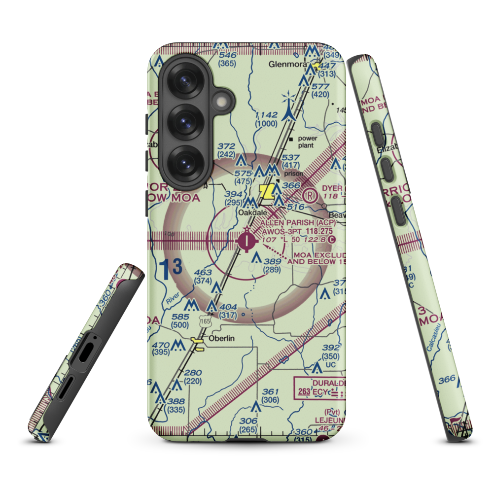 Allen Parish Airport (ACP) VFR Sectional Samsung Phone Case Samsung Galaxy S25 Plus model shown