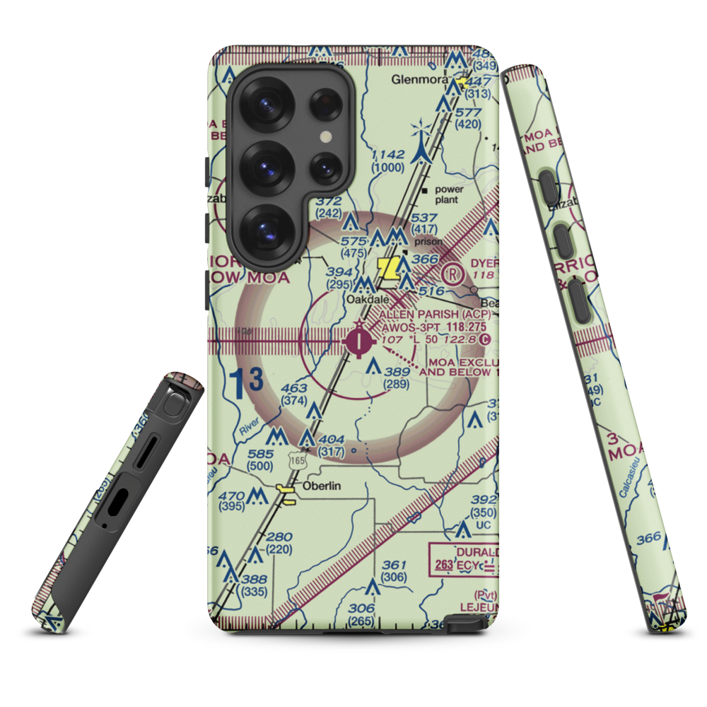 Allen Parish Airport (ACP) VFR Sectional Samsung Phone Case Samsung Galaxy S25 Ultra model shown