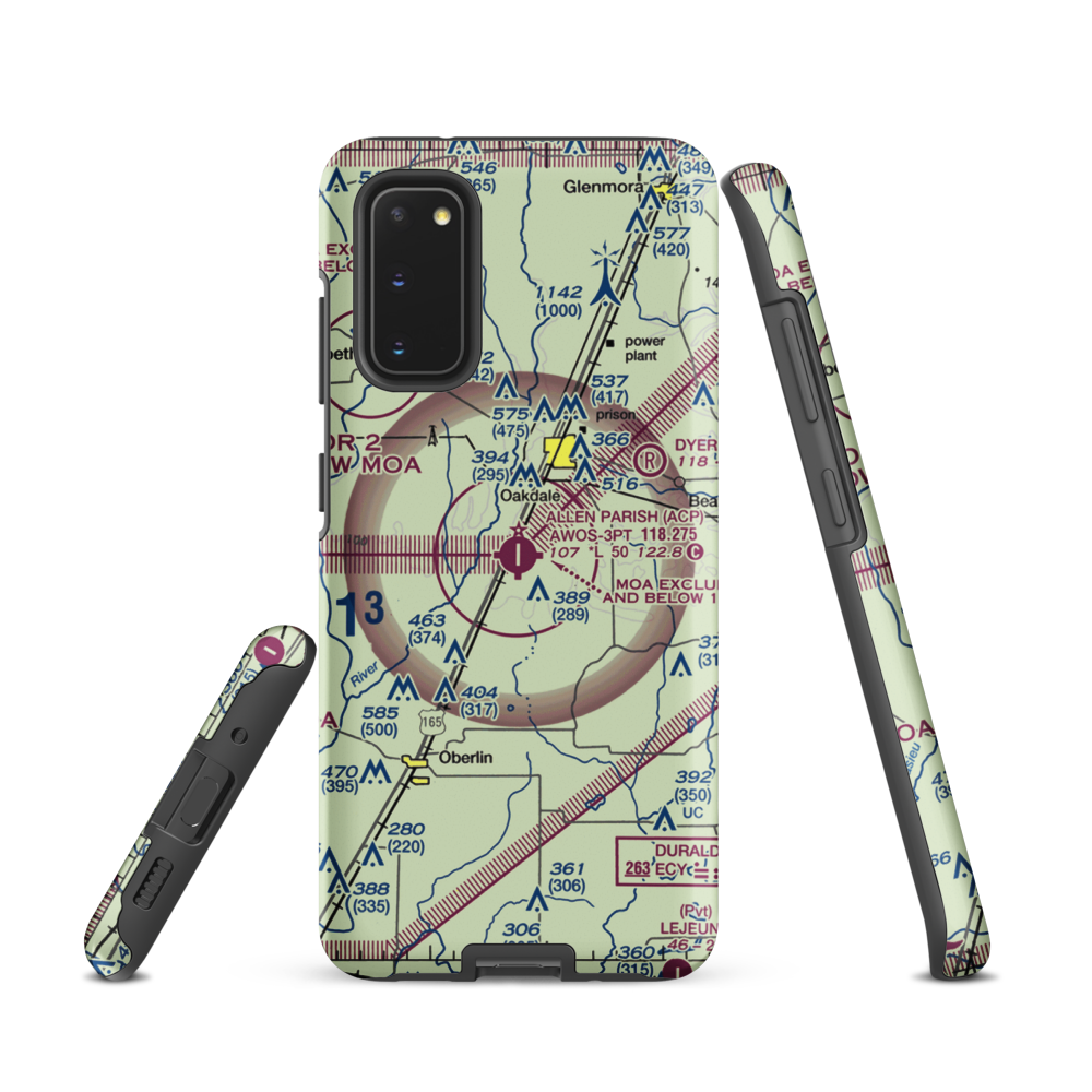 Allen Parish Airport (ACP) VFR Sectional Samsung Phone Case Samsung Galaxy S20 model shown