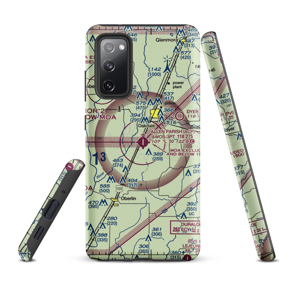 Allen Parish Airport (ACP) VFR Sectional Samsung Phone Case Samsung Galaxy S20 FE model shown