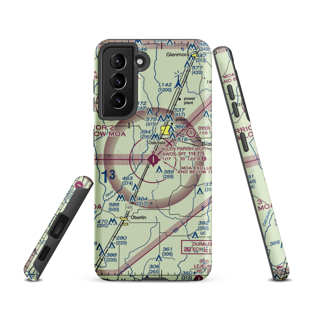 Allen Parish Airport (ACP) VFR Sectional Samsung Phone Case Samsung Galaxy S21 model shown