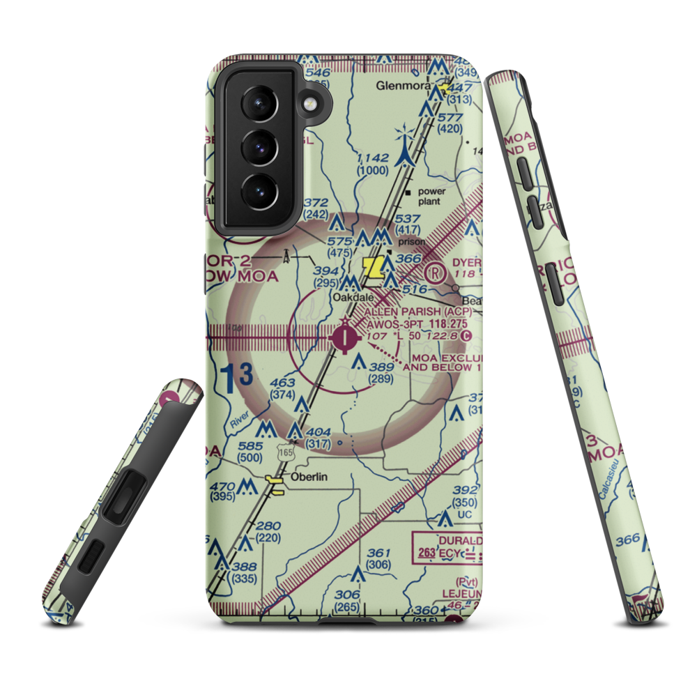 Allen Parish Airport (ACP) VFR Sectional Samsung Phone Case Samsung Galaxy S21 Plus model shown