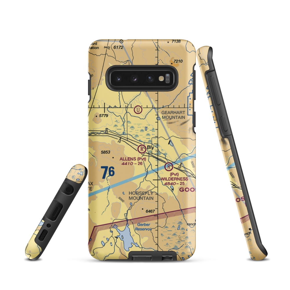 Allen's Airstrip (85OR) VFR Sectional Samsung Phone Case Samsung Galaxy S10 model shown