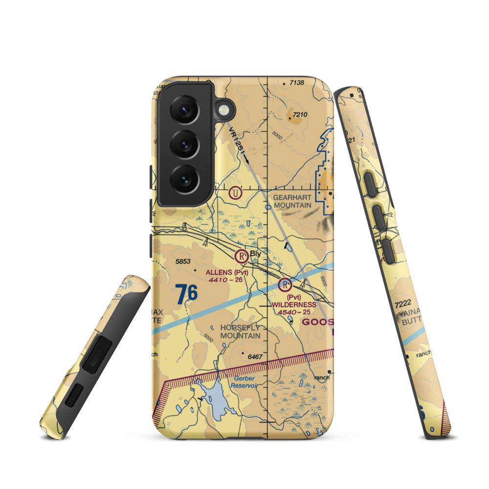Allen's Airstrip (85OR) VFR Sectional Samsung Phone Case Samsung Galaxy S22 model shown