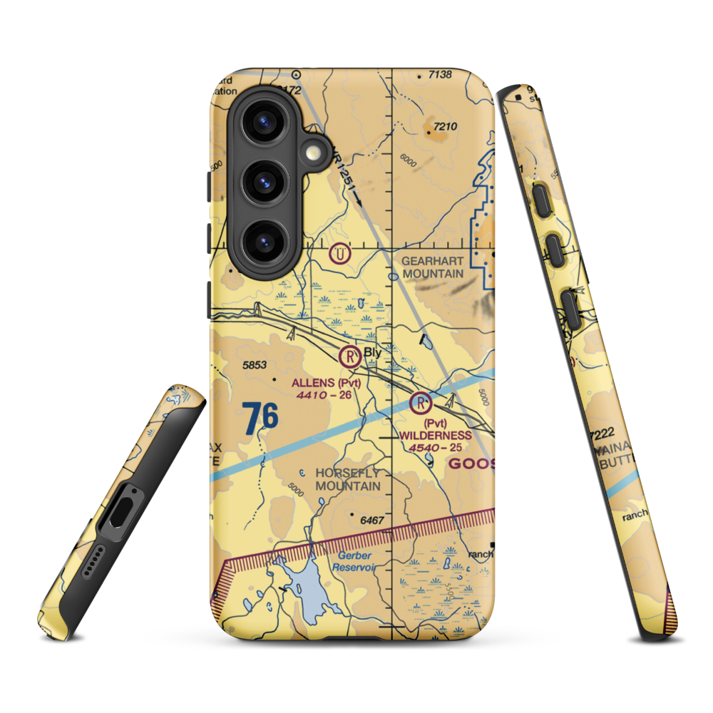 Allen's Airstrip (85OR) VFR Sectional Samsung Phone Case Samsung Galaxy S24 Plus model shown