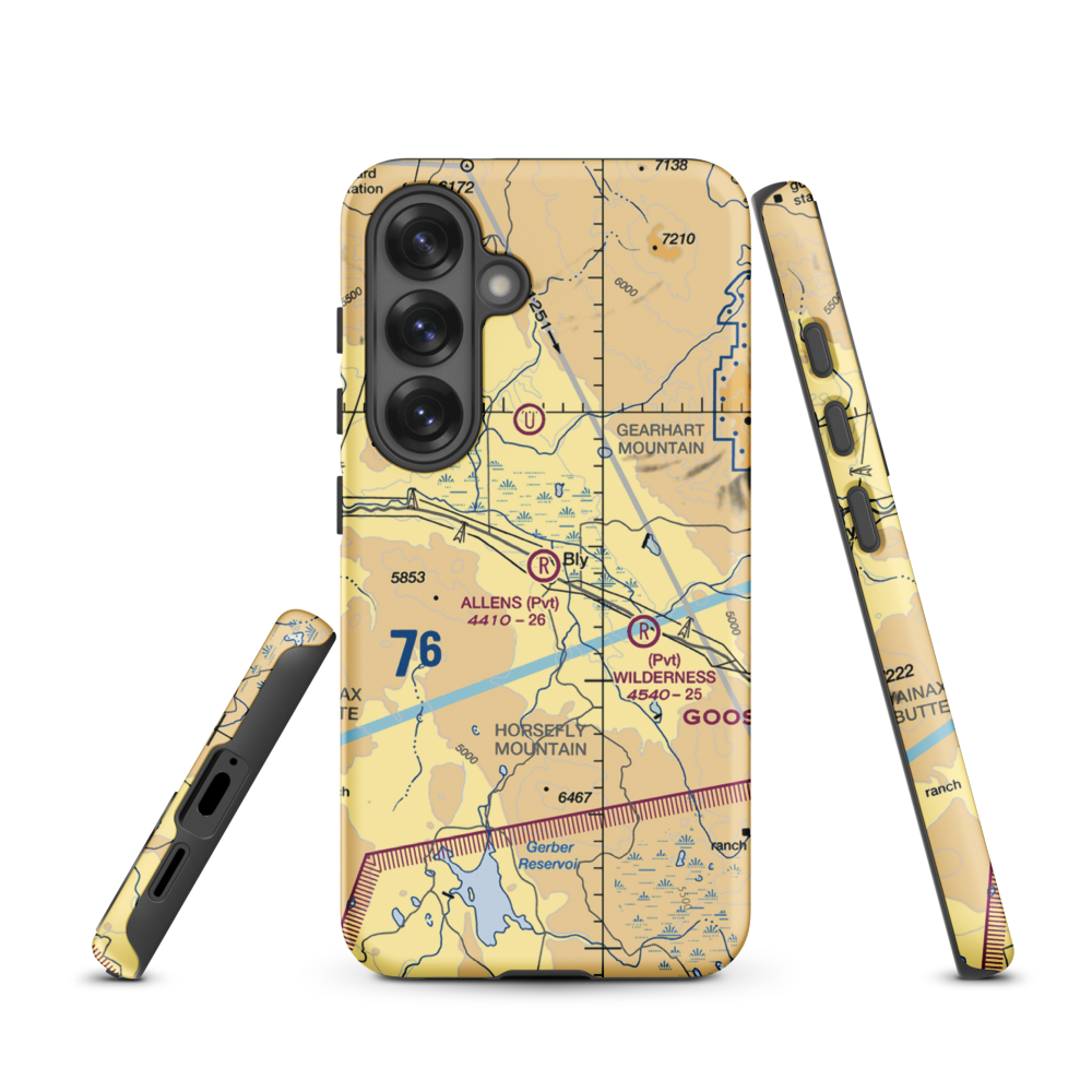 Allen's Airstrip (85OR) VFR Sectional Samsung Phone Case Samsung Galaxy S25 model shown