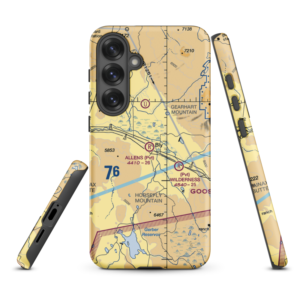 Allen's Airstrip (85OR) VFR Sectional Samsung Phone Case Samsung Galaxy S25 Plus model shown