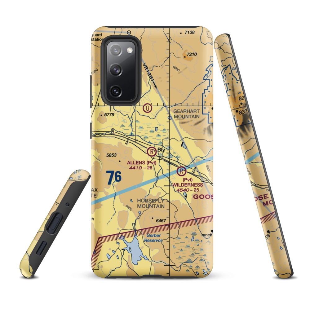 Allen's Airstrip (85OR) VFR Sectional Samsung Phone Case Samsung Galaxy S20 FE model shown