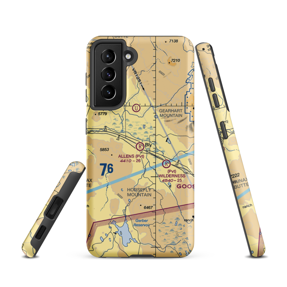 Allen's Airstrip (85OR) VFR Sectional Samsung Phone Case Samsung Galaxy S21 model shown