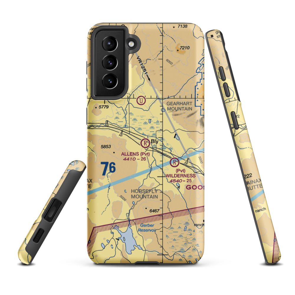 Allen's Airstrip (85OR) VFR Sectional Samsung Phone Case Samsung Galaxy S21 FE model shown