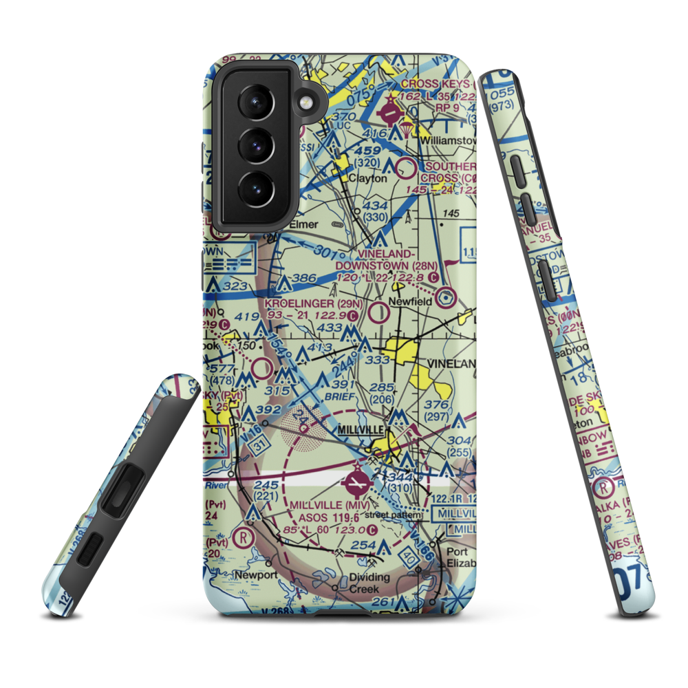 Alliance Airport (23NJ) VFR Sectional Samsung Phone Case Samsung Galaxy S21 Plus model shown