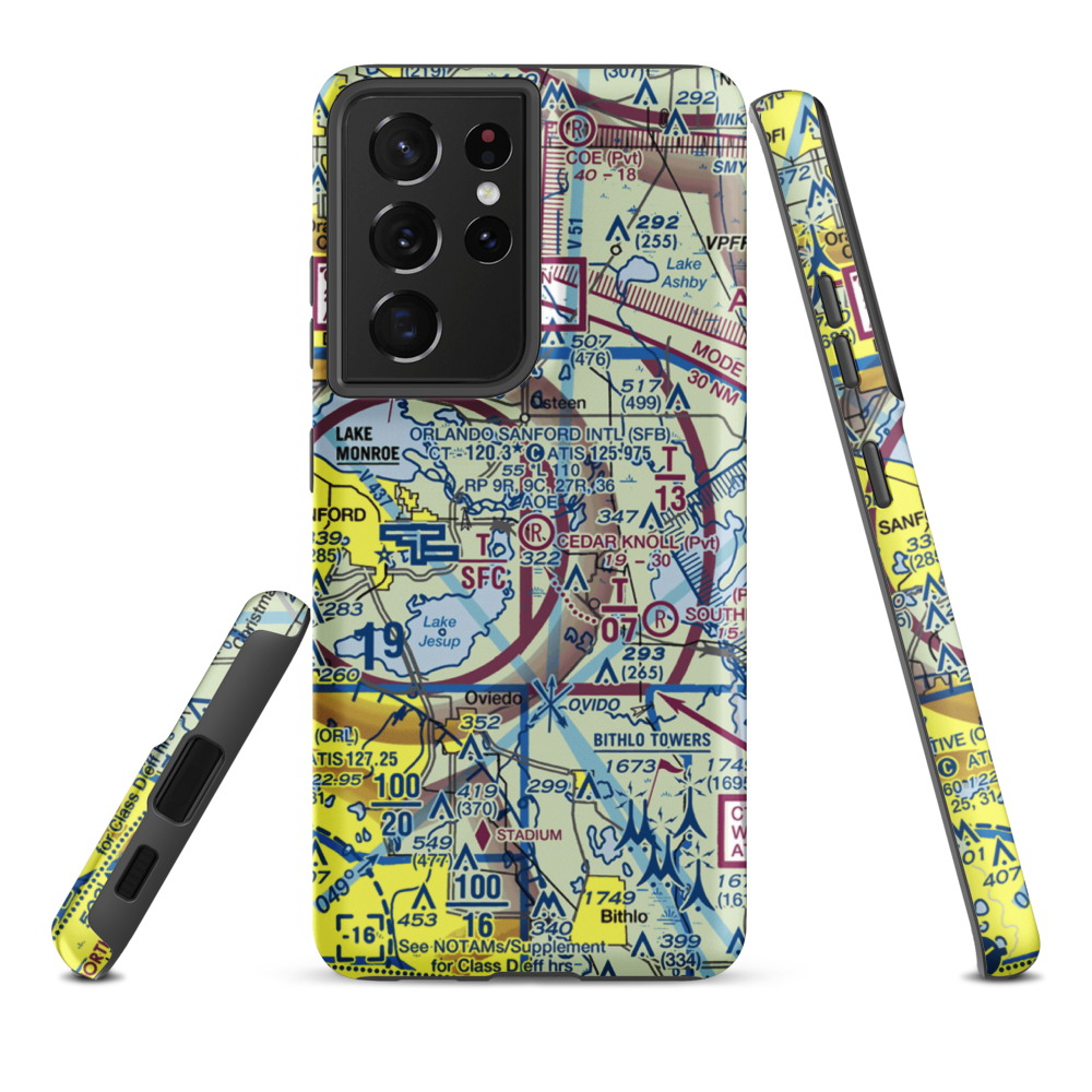 Alligator Drink Seaplane Base (0FL2) VFR Sectional Samsung Phone Case Samsung Galaxy S21 Plus model shown