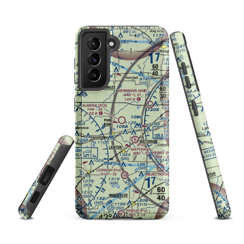 Almena Airport (2C5) VFR Sectional Samsung Phone Case Samsung Galaxy S21 FE model shown