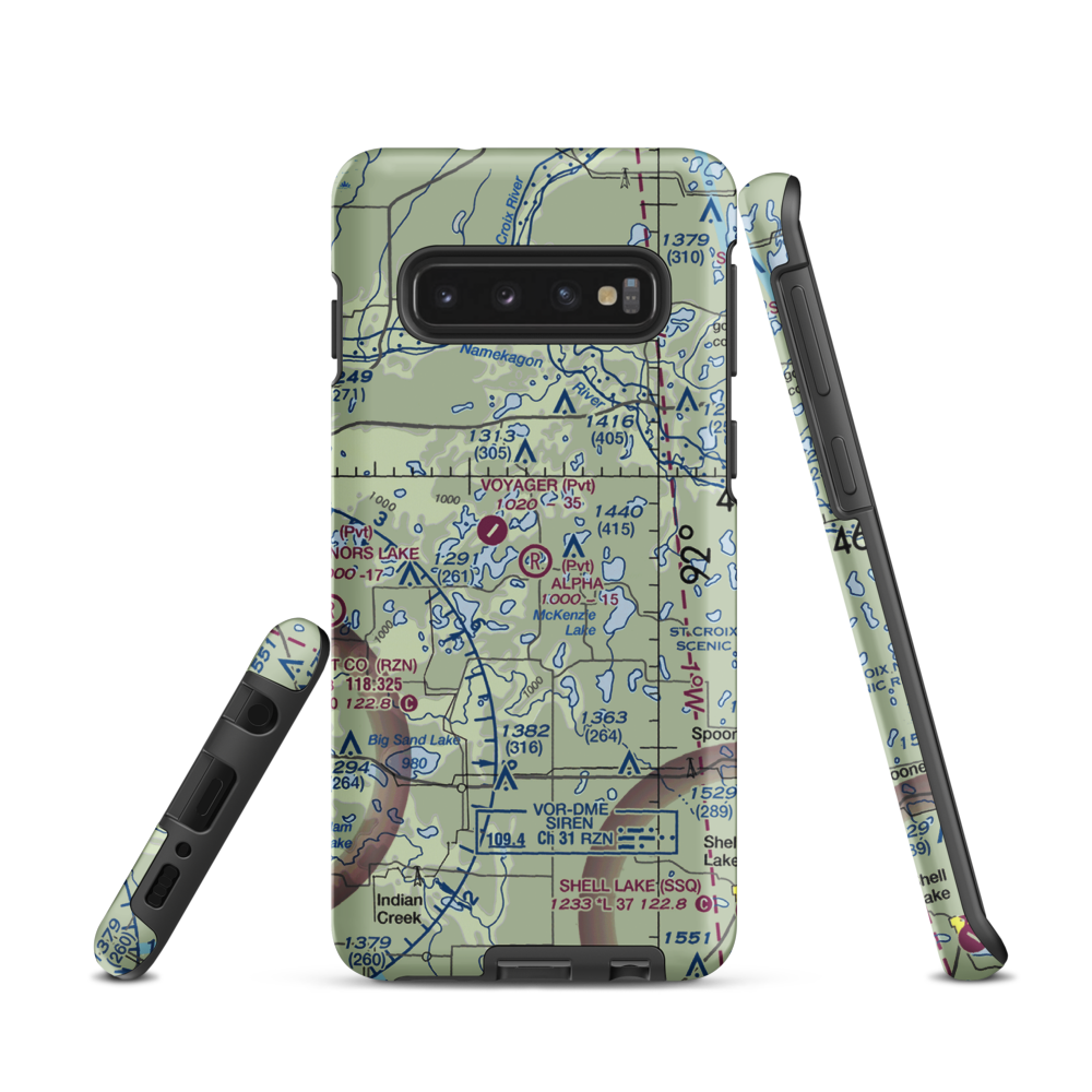 Alpha Hotel Airport (WS81) VFR Sectional Samsung Phone Case Samsung Galaxy S10 model shown