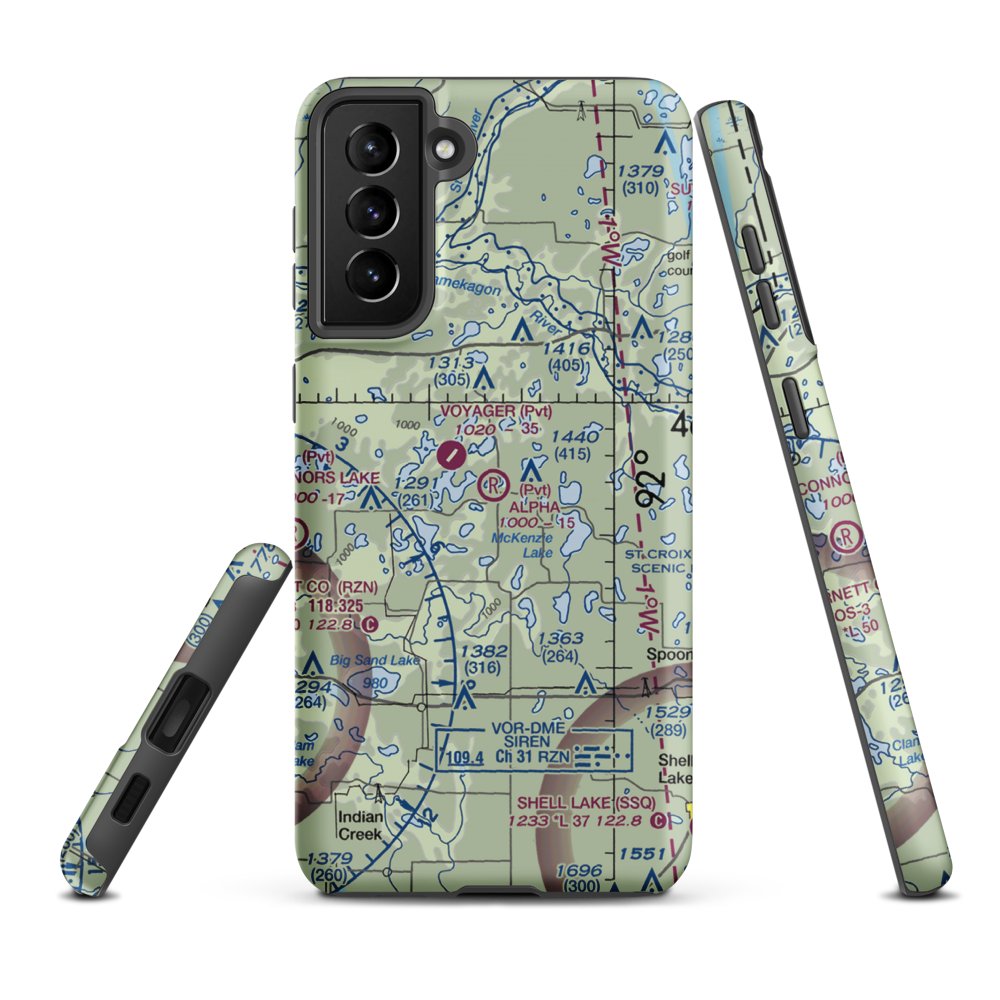 Alpha Hotel Airport (WS81) VFR Sectional Samsung Phone Case Samsung Galaxy S21 Plus model shown
