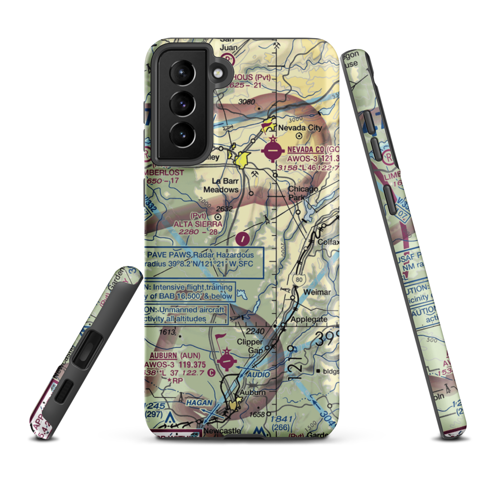 Alta Sierra Airport (09CL) VFR Sectional Samsung Phone Case Samsung Galaxy S21 Plus model shown