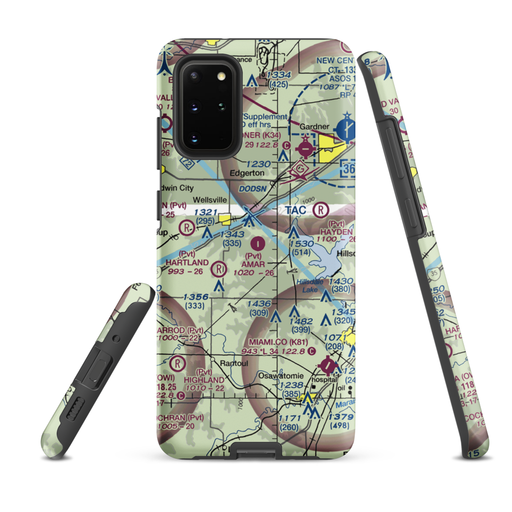 Amar Farms Airport (4KS1) VFR Sectional Samsung Phone Case Samsung Galaxy S20 Plus model shown