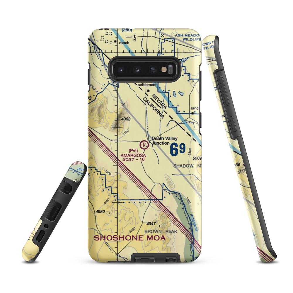 Amargosa Airport (70CL) VFR Sectional Samsung Phone Case Samsung Galaxy S10 Plus model shown