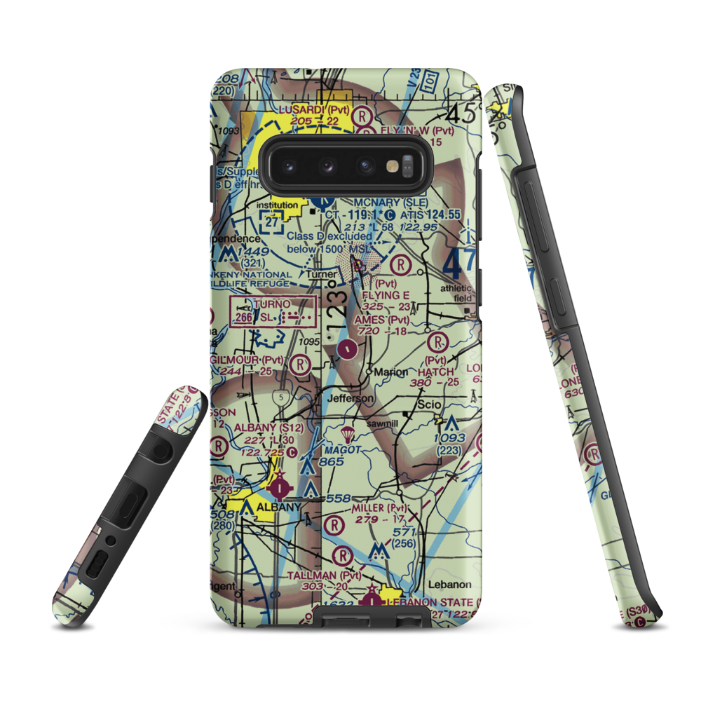 Ames Airport (21OG) VFR Sectional Samsung Phone Case Samsung Galaxy S10 Plus model shown