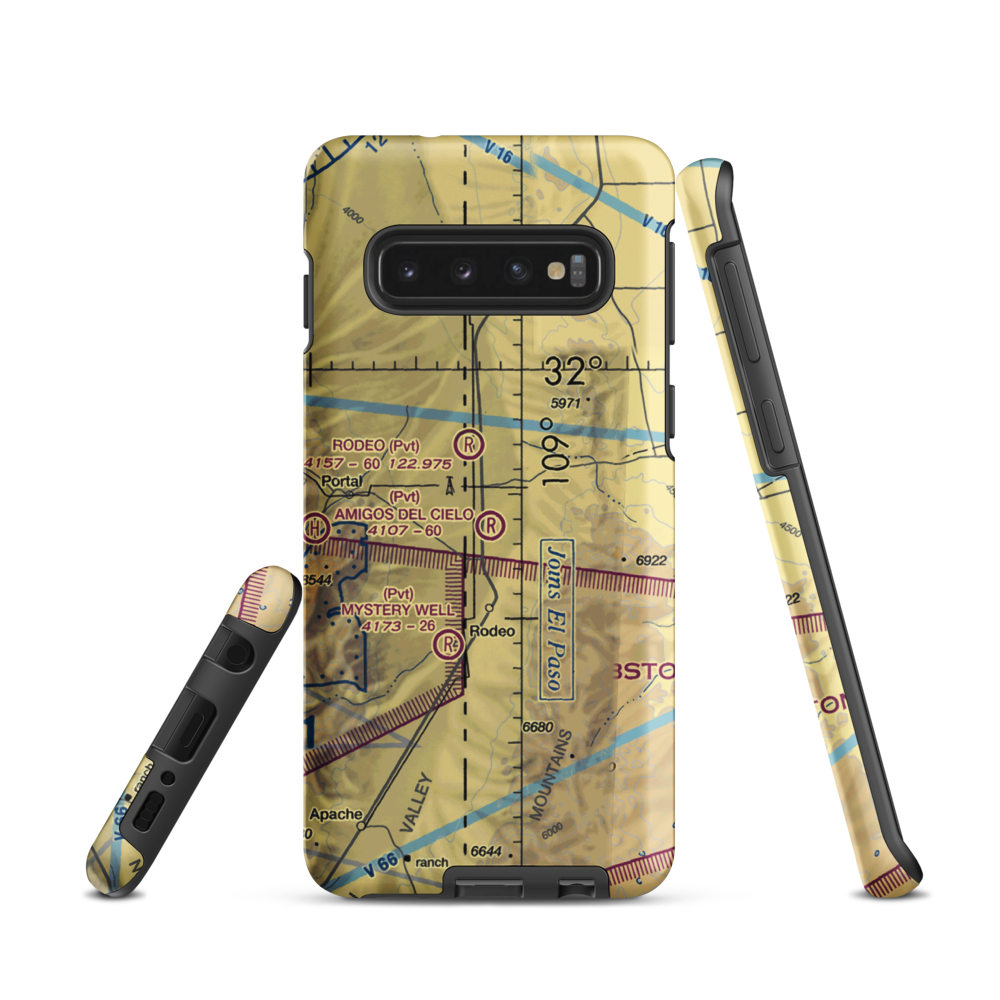 Amigos Del Cielo Airport (NM90) VFR Sectional Samsung Phone Case Samsung Galaxy S10 model shown