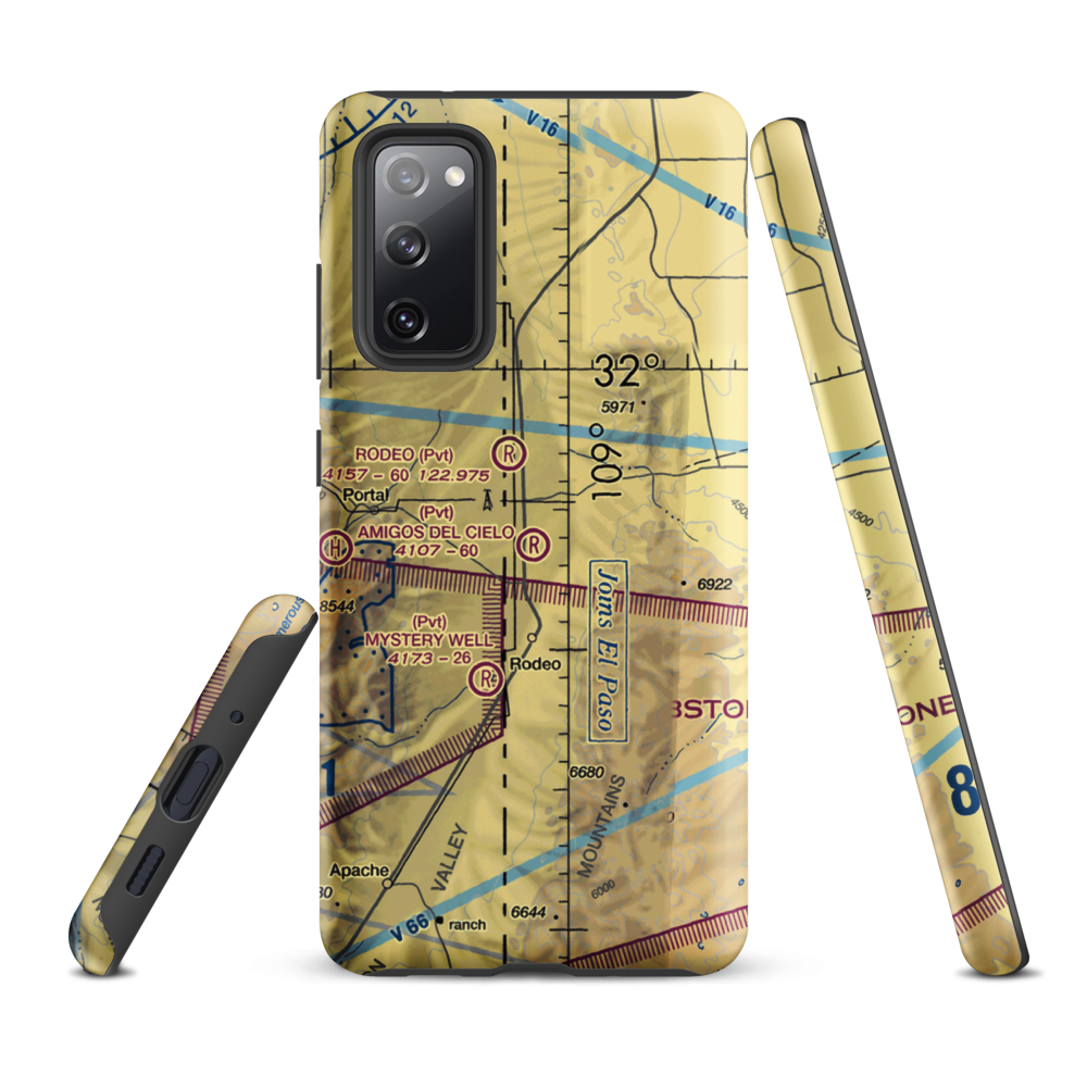 Amigos Del Cielo Airport (NM90) VFR Sectional Samsung Phone Case Samsung Galaxy S20 FE model shown