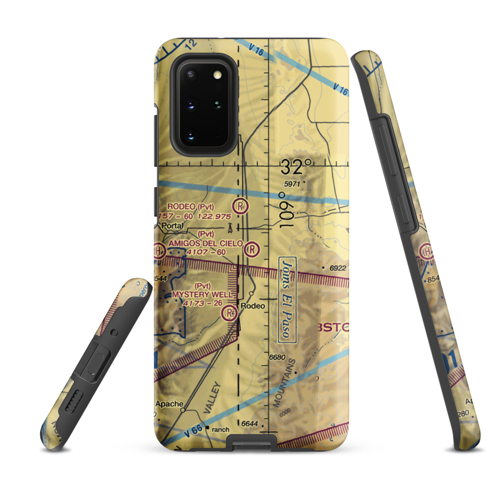 Amigos Del Cielo Airport (NM90) VFR Sectional Samsung Phone Case Samsung Galaxy S20 Plus model shown