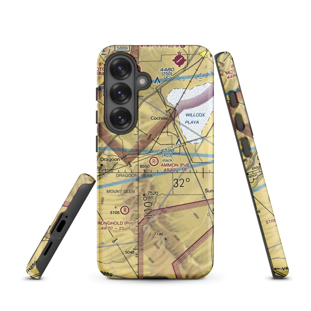 Ammon Airport (AZ14) VFR Sectional Samsung Phone Case Samsung Galaxy S25 model shown