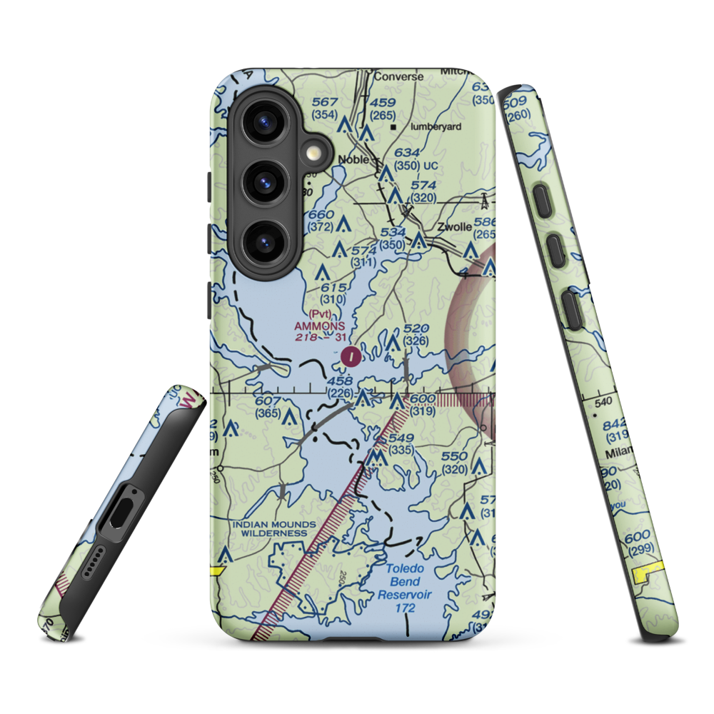 Ammons Airport (5LS9) VFR Sectional Samsung Phone Case Samsung Galaxy S24 Plus model shown