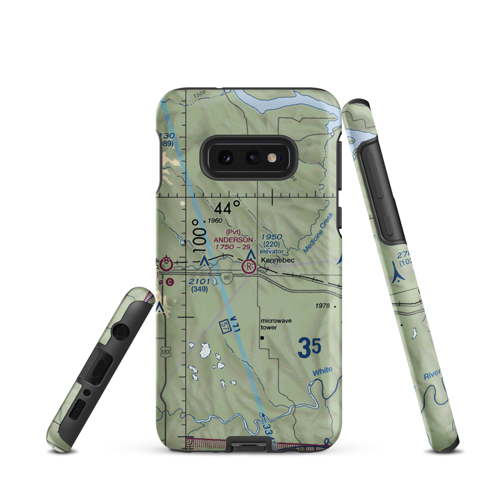 Anderson Aerial Spraying Airport (SD78) VFR Sectional Samsung Phone Case Samsung Galaxy S10e model shown