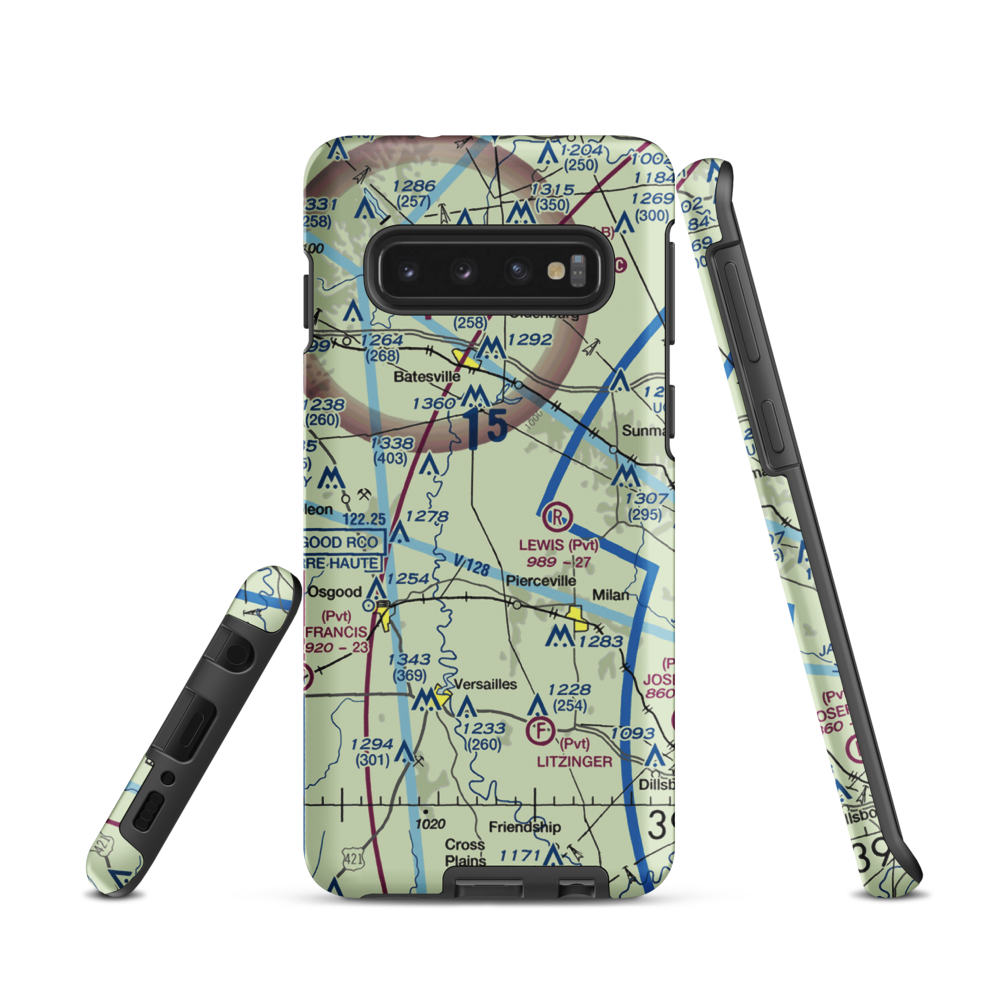 Anderson Airport (II72) VFR Sectional Samsung Phone Case Samsung Galaxy S10 model shown