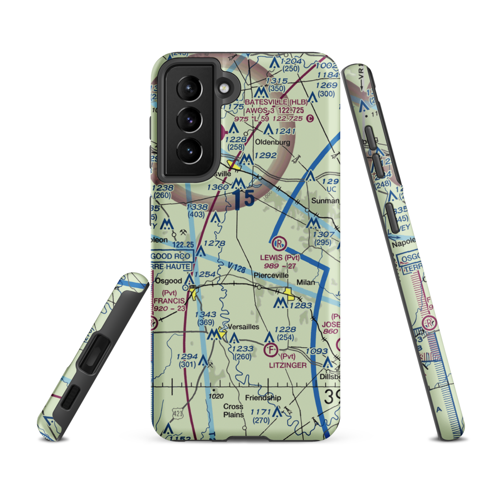Anderson Airport (II72) VFR Sectional Samsung Phone Case Samsung Galaxy S21 Ultra model shown