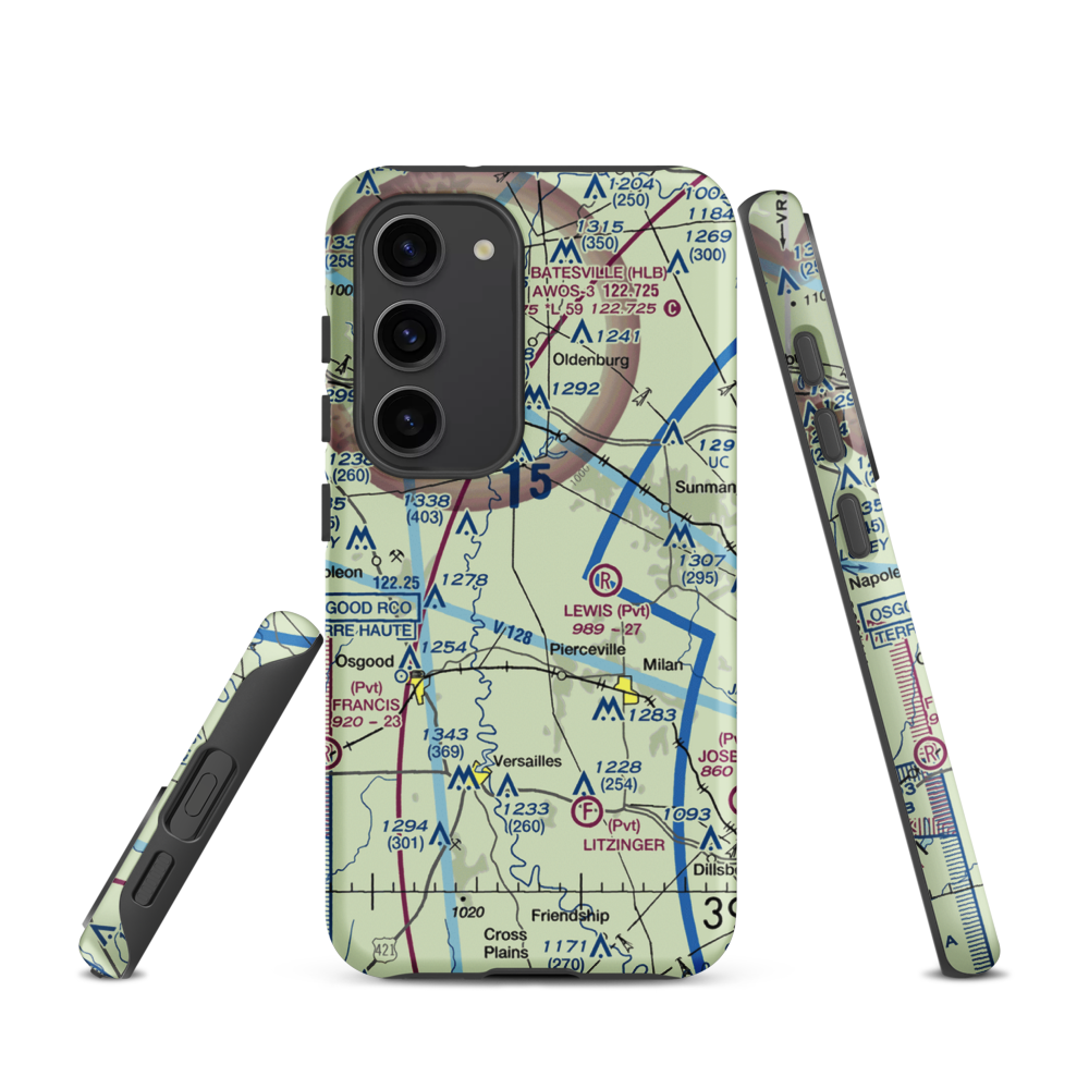 Anderson Airport (II72) VFR Sectional Samsung Phone Case Samsung Galaxy S23 model shown