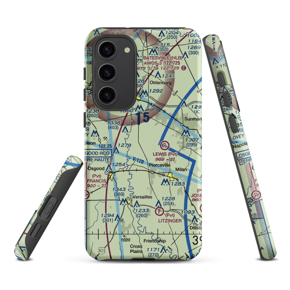 Anderson Airport (II72) VFR Sectional Samsung Phone Case Samsung Galaxy S23 Plus model shown