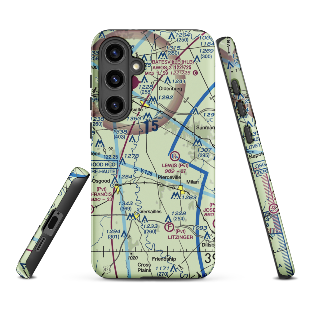 Anderson Airport (II72) VFR Sectional Samsung Phone Case Samsung Galaxy S24 Plus model shown