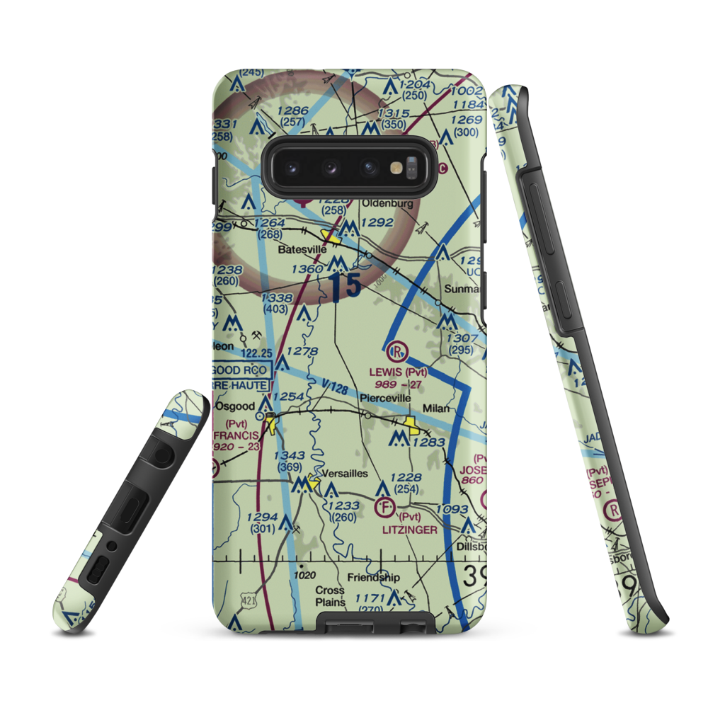 Anderson Airport (II72) VFR Sectional Samsung Phone Case Samsung Galaxy S10 Plus model shown
