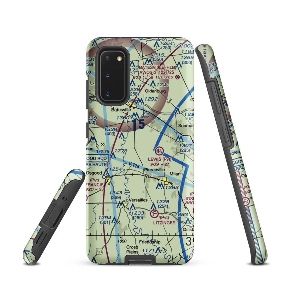 Anderson Airport (II72) VFR Sectional Samsung Phone Case Samsung Galaxy S20 model shown