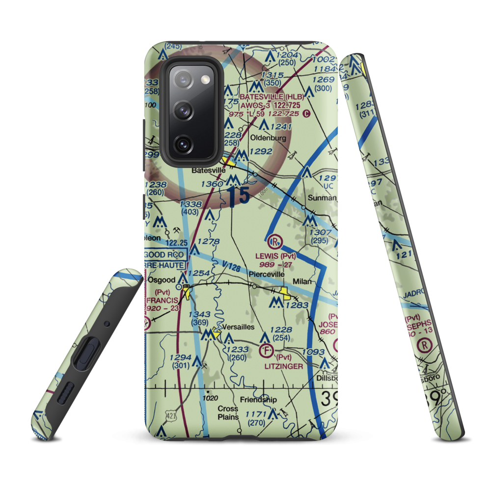 Anderson Airport (II72) VFR Sectional Samsung Phone Case Samsung Galaxy S20 FE model shown