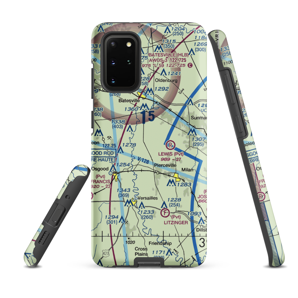 Anderson Airport (II72) VFR Sectional Samsung Phone Case Samsung Galaxy S20 Plus model shown
