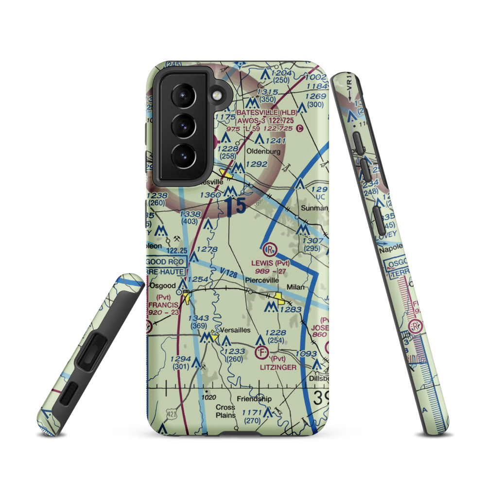 Anderson Airport (II72) VFR Sectional Samsung Phone Case Samsung Galaxy S21 model shown