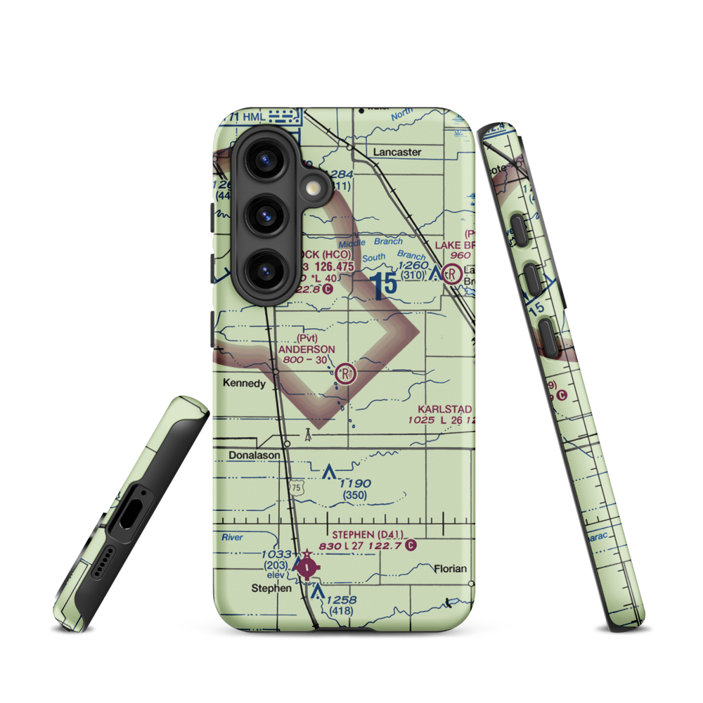 Anderson Field (52MN) VFR Sectional Samsung Phone Case Samsung Galaxy S24 model shown