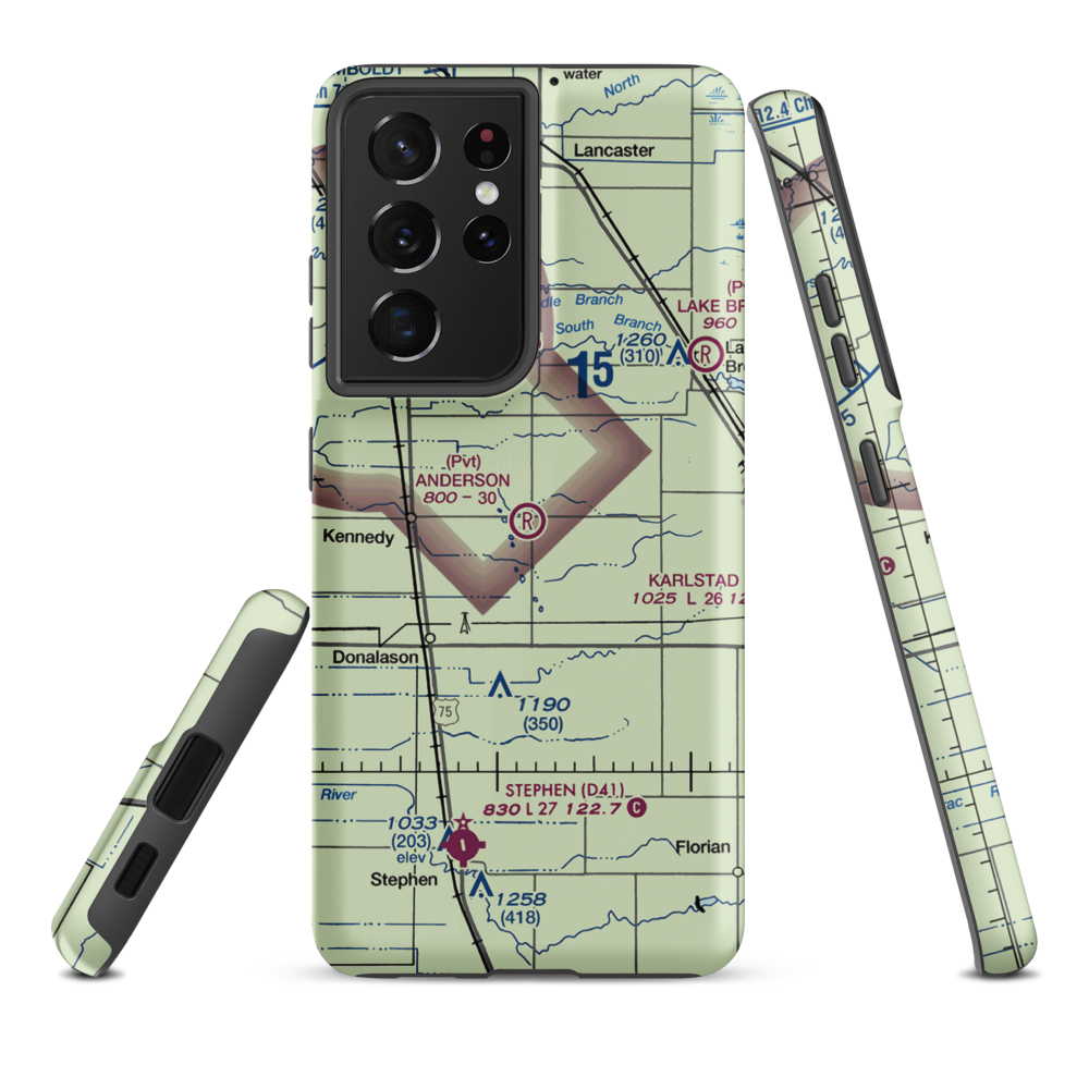 Anderson Field (52MN) VFR Sectional Samsung Phone Case Samsung Galaxy S21 Plus model shown
