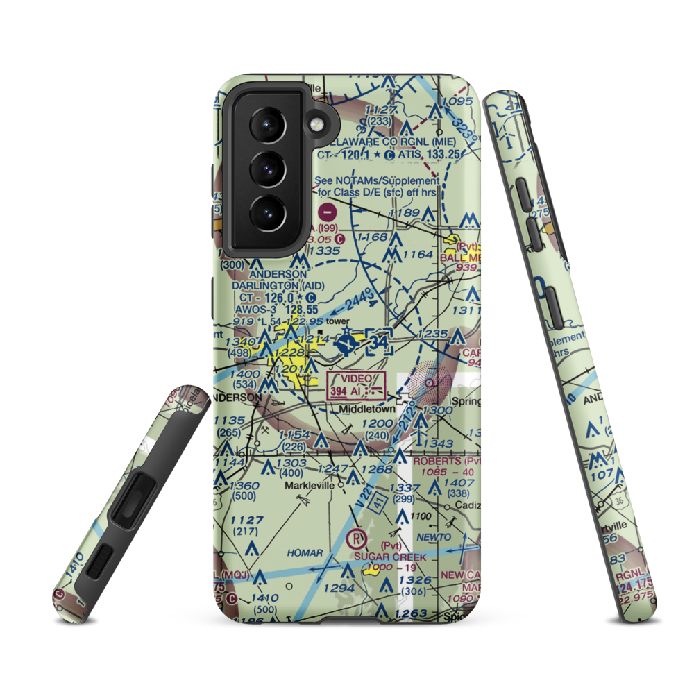 Anderson Municipal Darlington Field (AID) VFR Sectional Samsung Phone Case Samsung Galaxy S21 FE model shown