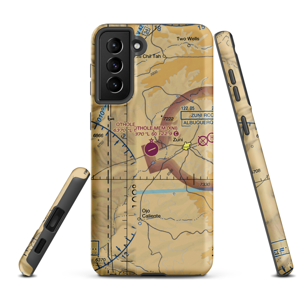 Andrew Othole Memorial Airport (XNI) VFR Sectional Samsung Phone Case Samsung Galaxy S21 Plus model shown