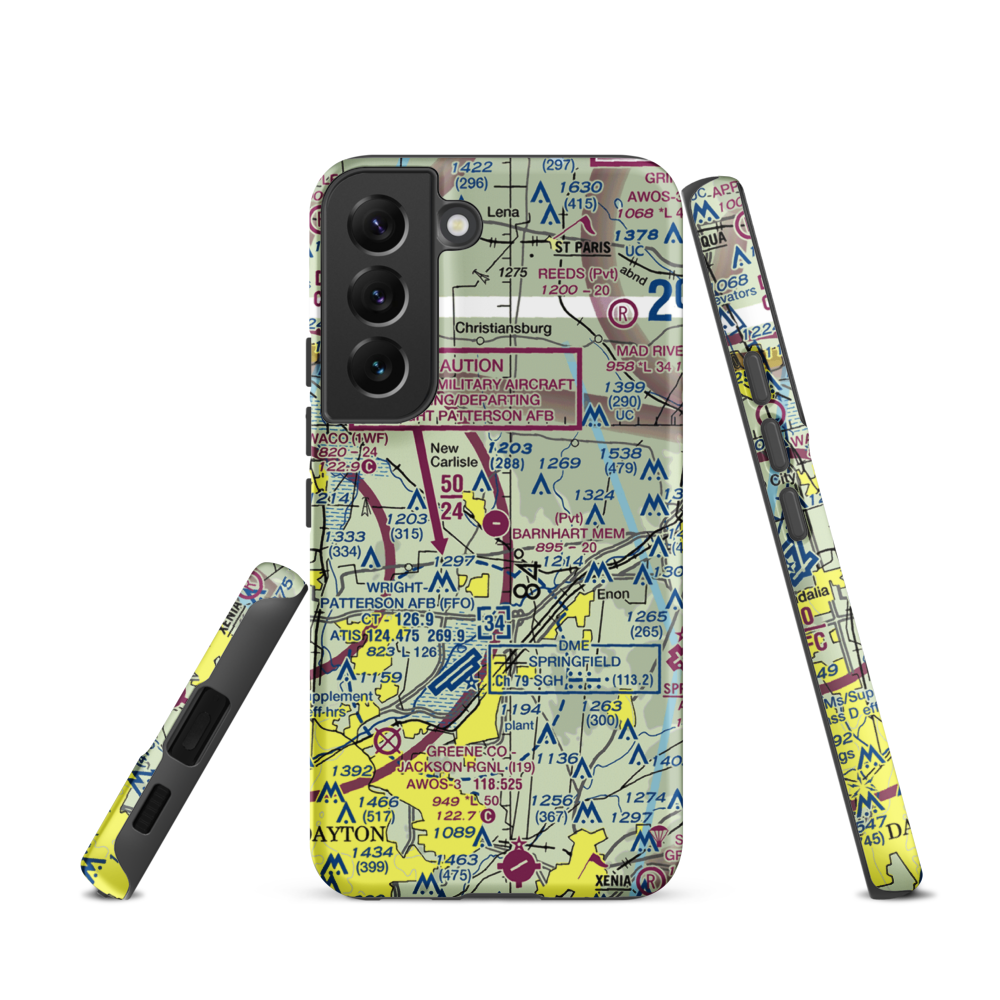 Andy Barnhart Memorial Airport (3OH0) VFR Sectional Samsung Phone Case Samsung Galaxy S22 model shown